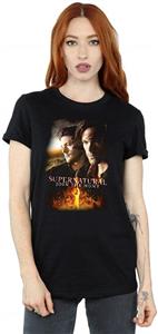 Supernatural Women's Flaming Poster Boyfriend Fit T-Shirt 