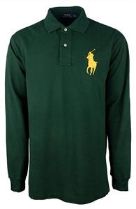 Polo Ralph Lauren Men's Big and Tall Big Pony Cotton Polo Shirt Long Sleeve Pique Mesh