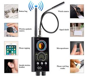 Anti Spy RF Detector Hidden Camera Detector Bug GPS Wireless Signal Alarm Scanner Detection Device[Military-Top Version] 