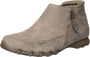 Skechers Women's Bikers-Zippiest-Moc-Toe Outside Zip Bootie Ankle Boot