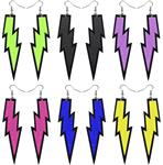 FUTTMI 6 Pairs 80s Retro Earrings For Women Girls Acrylic Neon Dangle Drop Earrings For 80s Party Colorful Costume Earrings Accessory