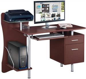 Techni Mobili Stylish Computer Desk with Storage, Chocolate, 39.5 