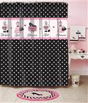 Homewear Glamour Girl Polka Dot Printed Shower Curtain, 70