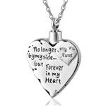 Unisex No Longer by My Side But Forever in My Heart Dad&Mom Cremation Ashes Keepsake Jewelry Urn Pendant Pet Necklace