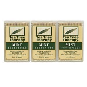 Tea Tree Therapy Mint Toothpicks 100 Ct (Pack of 3) 
