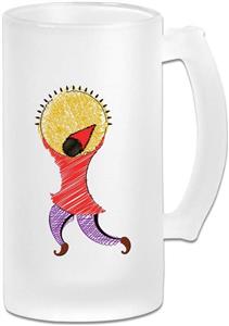 Printed 16oz Frosted Glass Beer Stein Mug Cup - Nowruz The Persian New Year - Graphic Mug 