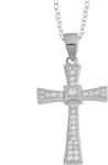 Kooljewelry Gold Over Sterling Silver and Cubic Zirconia Cross Pendant Necklace (18 inch)