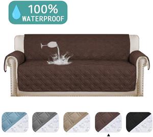 100% Waterproof Sofa Protector for Leather Sofa Cover Brown Non-Slip Couch Covers for Dogs Pet Furniture Covers Machine Washable Protect from Pets Wear and Tear (Sofa, 75 
