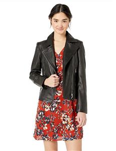 BB Dakota Women's Wild Ride Washed Leather Moto Jacket 