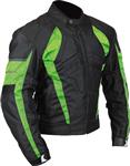 Milano Sport Gamma Men's Motorcycle Jacket (Black/Green, XXX-Large)