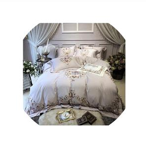 Bedding Set Queen King Size Bedsheet/Fitted Sheet Embroidery Duvet Cover Bed Set Parure De Lit,Bedding Set 1,Queen Size 4Pcs,Bed Sheet Style 