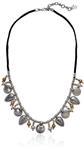 Lucky Brand Leather Disk Collar Necklace, Two Tone, One Size