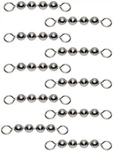 Ball Chain Number 6 Fishing Swivel Stainless Steel - 4 Ball Length - 10 Pieces 