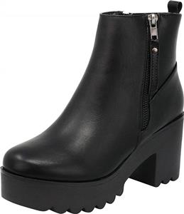 Cambridge Select Women's Side Zip Lug Sole Platform Chunky Block Heel Ankle Bootie 