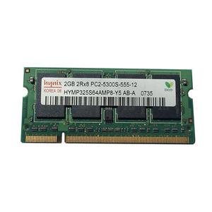 Hynix رم لپ تاپ هاینیکس مدل DDR2 PC2 5300S ظرفیت 2 گیگابایت HYNIX 2GB PC3-10600U DDR3 MEMORY MODULE HMT325U6BFR8C-H9