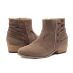 Athlefit Women's Ankle Booties Casual Criss Cross Strappy Chunky Low Heel Short Boots