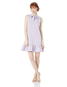 Betsey Johnson Women's Scuba Shift Dress with Ruffled Hem 