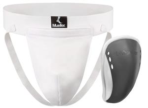 MuellerAdult Athletic Supporter with Flex Shield Cup, White/Gray, Adult Large 