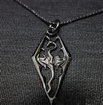 Mxnpolar The Elder Scrolls V Skyrim Dragonborn Logo Pendant Necklace Cosplay Accessories Black