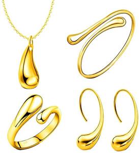 Xuprie Women Fashion Necklace Earring Ring Bracelet Set Jewelry Gifts Jewelry Sets