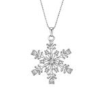 EVER FAITH Austrain Crystal Daily Winter Snowflake Flower Necklace Chain for Girls Women Clear Silver-Tone 