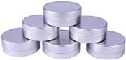 UPSTORE 12PCS Silver Empty Aluminum Cosmetic Sample Packing Tins Cases with Flat Top Lids Round Storage Jar Containers for Lip Balm DIY Salves Candles Eye Shadow Powder and Tea (10G/0.34oz)