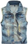 Lavnis Men's Sleeveless Denim Vest Casual Slim Fit Button Down Jeans Vests Jacket