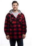 Trailcrest Men's Warm Sherpa Lined Hoodie Fleece Shirt Jacket, Classic Zip Up Buffalo Plaid