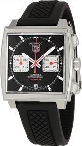 TAG Heuer Men's CAW2114FT6021 Monaco Black Dial Watch 