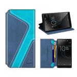 Smiley Sony Xperia XA1 Wallet Case, Mobesv Sony Xperia XA1 Leather Case/Phone Flip Book Cover/Viewing Stand/Card Holder for Sony Xperia XA1, Stylish Dark Blue/Aqua