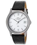 Glycine 3690-11Rp-Sb-Lbk9 Men's Black Genuine Leather White Dial Watch