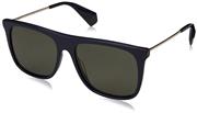 Polaroid Sunglasses Unisex-Adult Pld 6046/s/x Polarized Rectangular Sunglasses, Blue, 56 mm