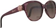 Chopard SCH185S Sunglasses Shiny Purple Striped w/Brown Gradient Lens 55mm 06XD SCH185/S SCH 185S 