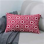 TEWENE Thorw Pillow Covers, Cotton Linen Throw Pillow Cases 12x20 Red Decorative Pillow Covers Famhouse Cushion Cover for Couch Sofa Bed Bedroom Room(1pc/12''x20''/Rectangle)