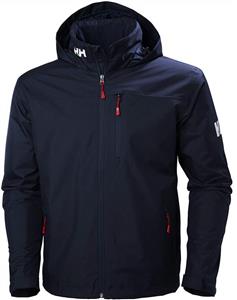 Helly Hansen Men's Crew Midlayer Fleece Lined Waterproof Windproof Breathable Sailing Rain Coat Jacket with Stowable Hood