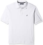 Nautica Men's Classic Fit Short Sleeve Solid Soft Cotton Polo Shirt, bright white, 2XLT