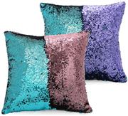 IFOLAINA Magic Reversible Sequin Pillow Cover Pack of 2 Mermaid Pillow Case Decorative Throw Cushion Case with Two Sewn Zipper Hidden Fun to Play with Family