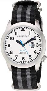 Momentum Men's Flatline Stainless Steel Swiss-Quartz Watch with Nylon Strap, Multi, 22 (Model: 1M-SP18LS7S)