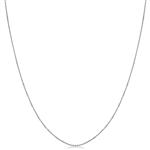Kooljewelry 14k White Gold 0.6 mm Diamond-cut Cable Chain Necklace (16, 18, 20, 22, 24 or 30 inch)