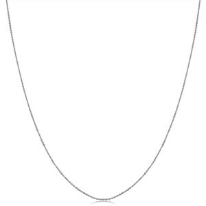 Kooljewelry 14k White Gold 0.6 mm Diamond-cut Cable Chain Necklace (16, 18, 20, 22, 24 or 30 inch) 