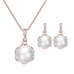 AceCraft Venetian Pearl Plum Blossom Necklace and Earring Fashion Women Jewelry Set Charm Gifts for/Friend/Girl/Bridesmaid/Mom