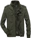 RongYue Men's Casual Cotton Military Jacket Spring Lightweight Outwear Coat