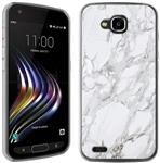 LG X Venture H700 case - [White Marble] (Crystal Clear) PaletteShield Soft Flexible TPU gel skin phone cover (fit LG X Venture H700/ X Calibur V9)