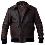 Men's Aviator A-2 Air Force Flight Navy Distressed Real Leather Bomber Jacket