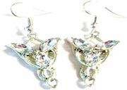 Silver Tone Dangle Earrings Inspired The Lord Of The Rings Arwen Evenstar Design With Clear Crystals