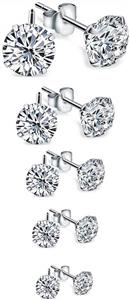 Zealmer Created Crystal Stud Earrings Set Clear Rhinestone Earrings Zirconia CZ Ear Studs for Women