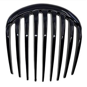 Camila Paris French Side Comb Small 2.75 in Rounded, Black, Strong Hold Grip Hair Clips for Women, No Slip and Durable Styling Girls Accessories, Made France 