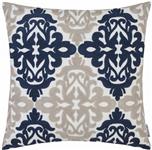 HWY 50 Navy Blue Decorative Embroidered Throw Pillow Covers Cushion Cases for Couch Sofa Bed 18 x 18 inch Accent Farmhouse Geometric 1 Piece