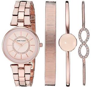 Anne Klein Women's Swarovski Crystal Accented Watch and Bracelet Set 