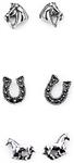 Set of 3 Horse Earrings